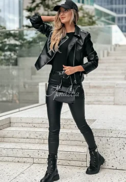 Ramoneska Z Imitacji Skory Audrey Czarna