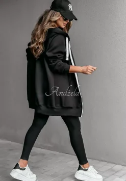Rozpinana Bluza Z Kapturem Siempre Czarna