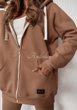 Rozpinana Bluza Z Kapturem Siempre Camelowa