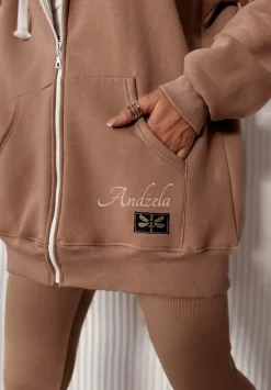 Rozpinana Bluza Z Kapturem Siempre Camelowa