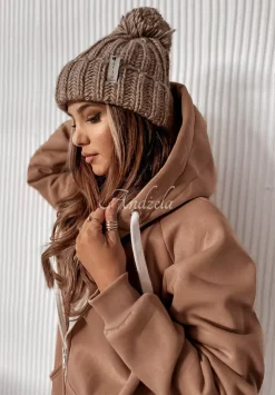 Rozpinana Bluza Z Kapturem Siempre Camelowa