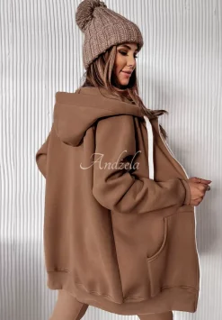 Rozpinana Bluza Z Kapturem Siempre Camelowa