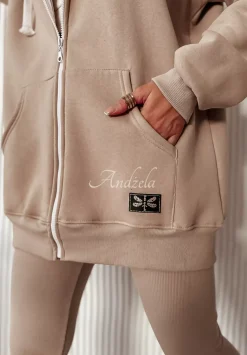 Rozpinana Bluza Z Kapturem Siempre Jasnobezowa