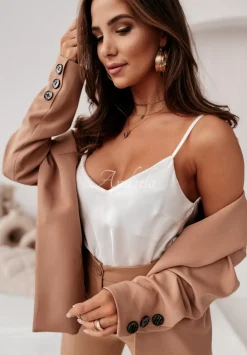 Satynowy Top Tiliana Bialy