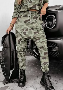 Spodnie Dresowe We Wzor Moro Indira Khaki
