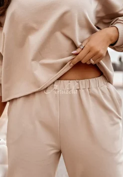 Spodnie Dresowe Wide Leg Day Off Bezowe