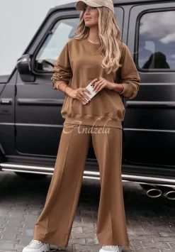 Spodnie Dresowe Wide Leg Be Still Camelowe