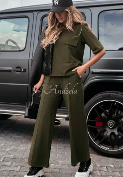 Spodnie Dresowe Wide Leg Be Still Khaki