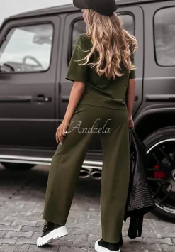 Spodnie Dresowe Wide Leg Be Still Khaki