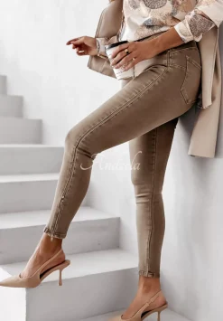 Spodnie Jeansowe Skinny It Might Be You Brazowe