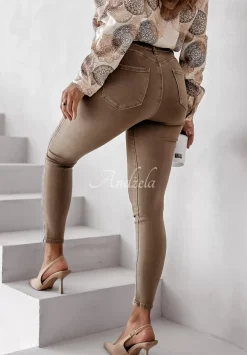 Spodnie Jeansowe Skinny It Might Be You Brazowe
