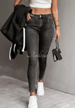 Spodnie Jeansowe Skinny Listen Closely Ciemnoszare