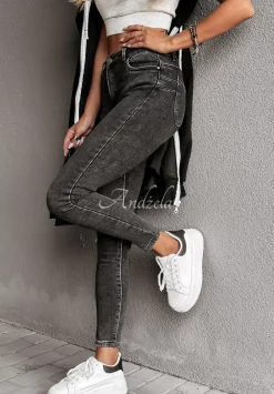 Spodnie Jeansowe Skinny Listen Closely Ciemnoszare
