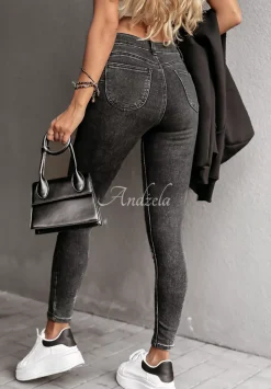 Spodnie Jeansowe Skinny Listen Closely Ciemnoszare