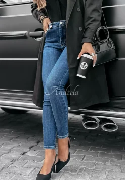 Spodnie Jeansowe Skinny Listen Closely Niebieskie