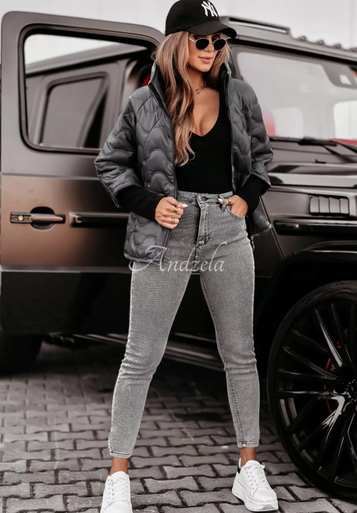 Spodnie Jeansowe Skinny Rinaldi Szare