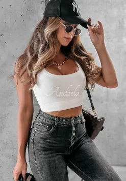 Spodnie Jeansowe Skinny Z Krysztalkami More Bling Please Ciemnoszare