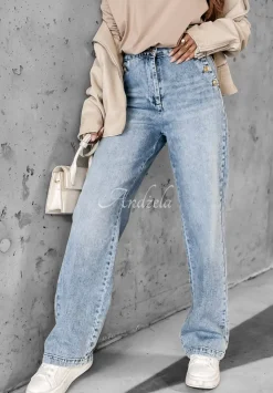 Spodnie Jeansowe Straight Afford It Jasnoniebieskie