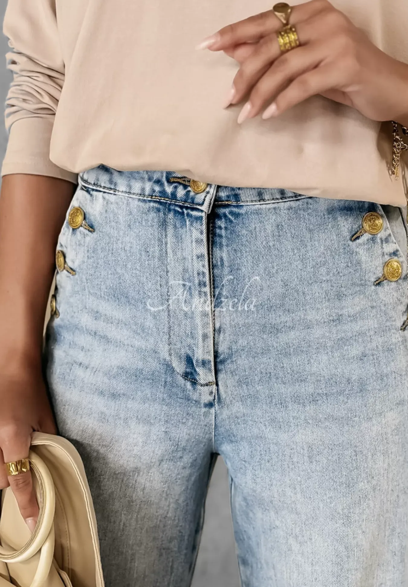 Spodnie Jeansowe Straight Afford It Jasnoniebieskie