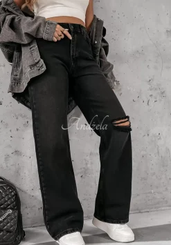 Spodnie Jeansowe Straight Joshua Czarne