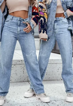 Spodnie Jeansowe Straight I Need To Know Jasnoniebieskie