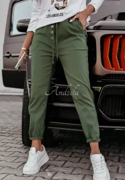 Spodnie Z Guzikami Gallardo Khaki