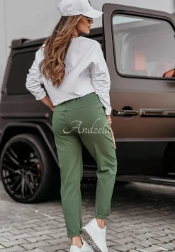 Spodnie Z Guzikami Gallardo Khaki