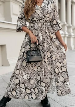 Sukienka Maxi Chin Up W Zwierzecy Print