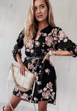 Sukienka Mini W Kwiaty Sybille Czarna