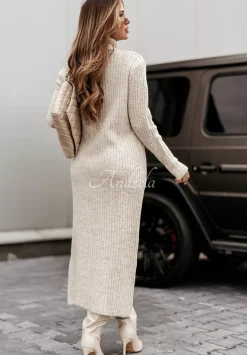 Sukienka Sweter Z Golfem Autumn Bliss Bezowa