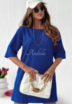 Sukienka Tunika Mini Federica Kobaltowa
