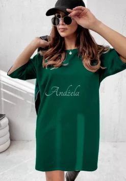 Sukienka Tunika Mini Federica Butelkowa Zielen