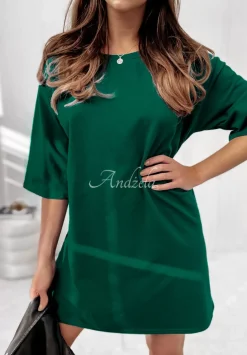Sukienka Tunika Mini Federica Butelkowa Zielen