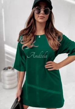 Sukienka Tunika Mini Federica Butelkowa Zielen