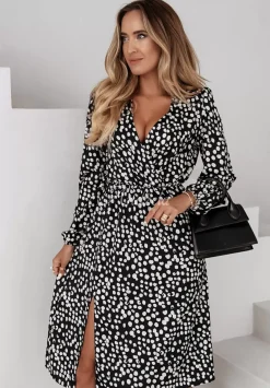 Sukienka W Groszki Dress Up Gals Czarna