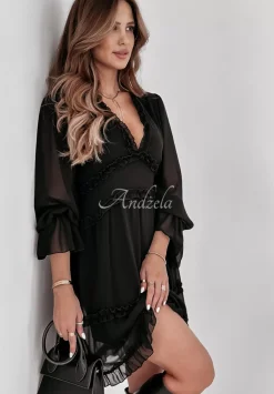 Sukienka Z Falbankami Isella Czarna