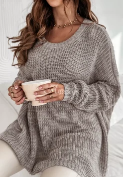 Sweter Oversize Love Life Bezowy