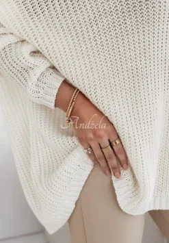 Sweter Oversize Love Life Ecru