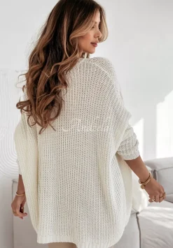 Sweter Oversize Love Life Ecru