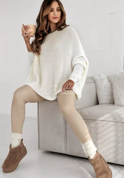 Sweter Oversize Love Life Ecru