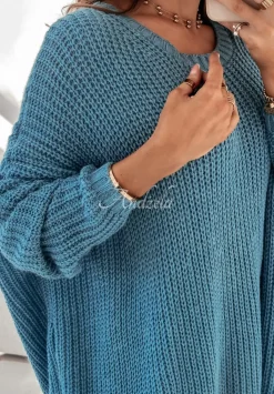 Sweter Oversize Love Life Blekitny