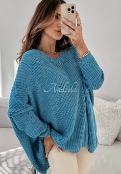 Sweter Oversize Love Life Blekitny