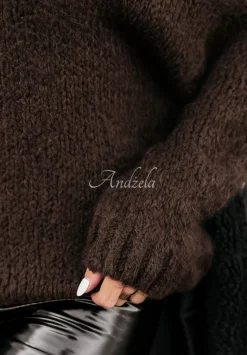 Sweter Oversize Manville Czekoladowy