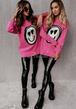 Sweter Oversize Smile Rozowy