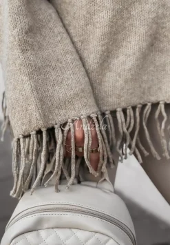 Sweter Oversize Z Fredzlami Hazel Tree Bezowy