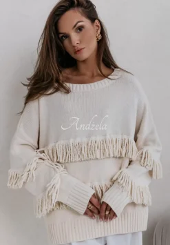 Sweter Oversize Z Fredzlami Cocomore Perfectness Jasnobezowy