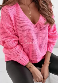 Sweter Oversize Z Wiazaniem In My Dream Rozowy