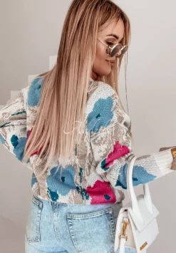 Sweter W Kwiaty Garden Of Wonders Jasnobezowy