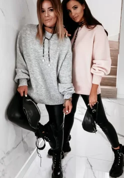 Sweter Z Bufiastymi Rekawami Matilde Szary