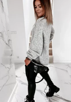 Sweter Z Bufiastymi Rekawami Matilde Szary